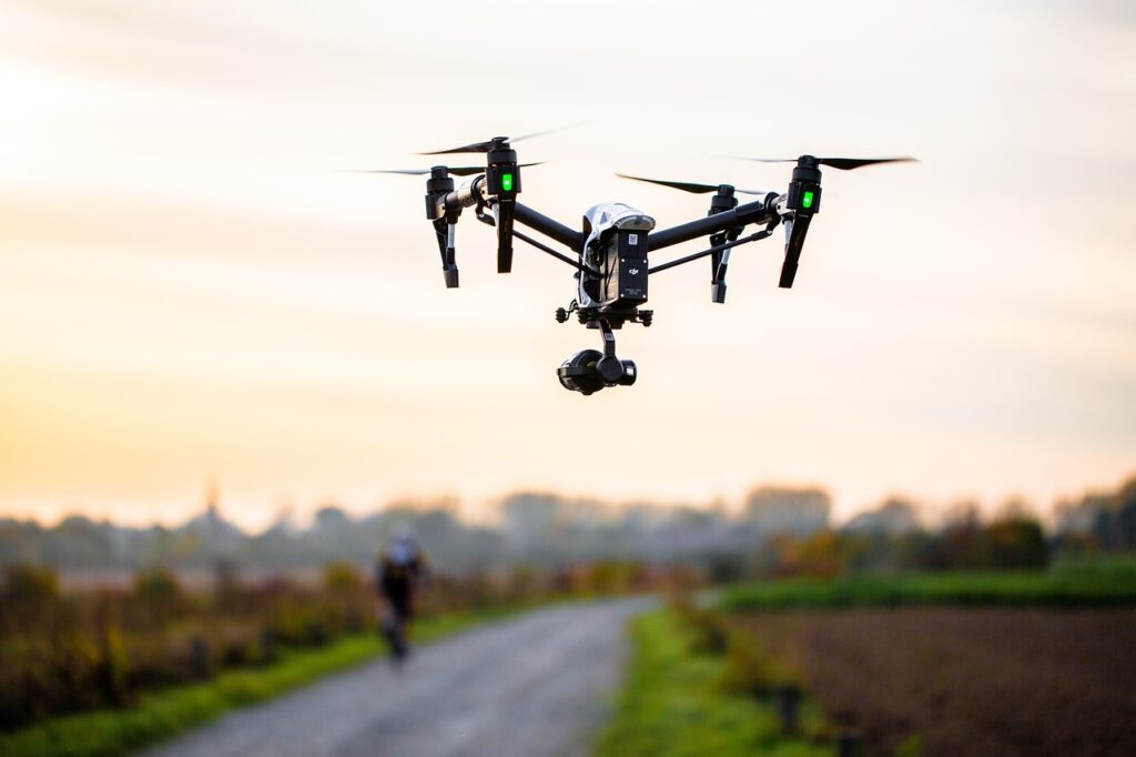 drone, bike, nature